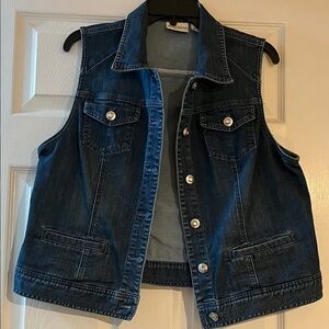 Chico’s Denim Sleeveless Vest with Button Closure